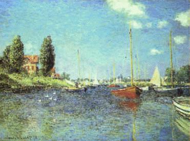 Claude Monet Red Boats at Argenteuil France oil painting art